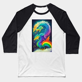 Colorful Hippie Popculture Beautiful Dragon Baseball T-Shirt